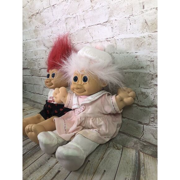 vtglot of 2 Russ Troll dolls boy & girl plush kids berrie - Picture 8 of 9